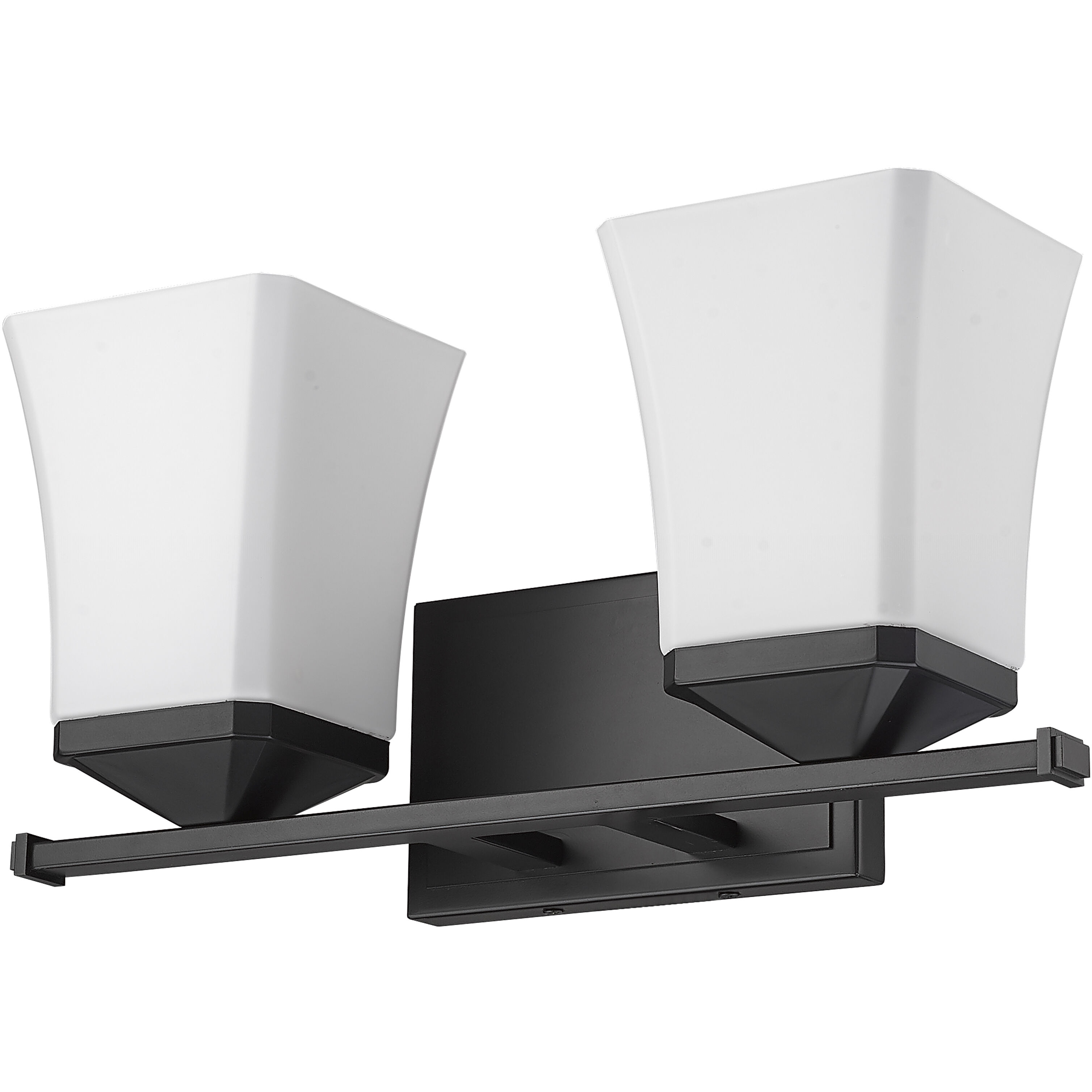 Darcy 2 Light 16 inch Matte Black Vanity Wall Light