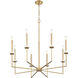 Gaultier 8 Light 35.25 inch Mondern Gold Chandelier Ceiling Light in Modern Gold