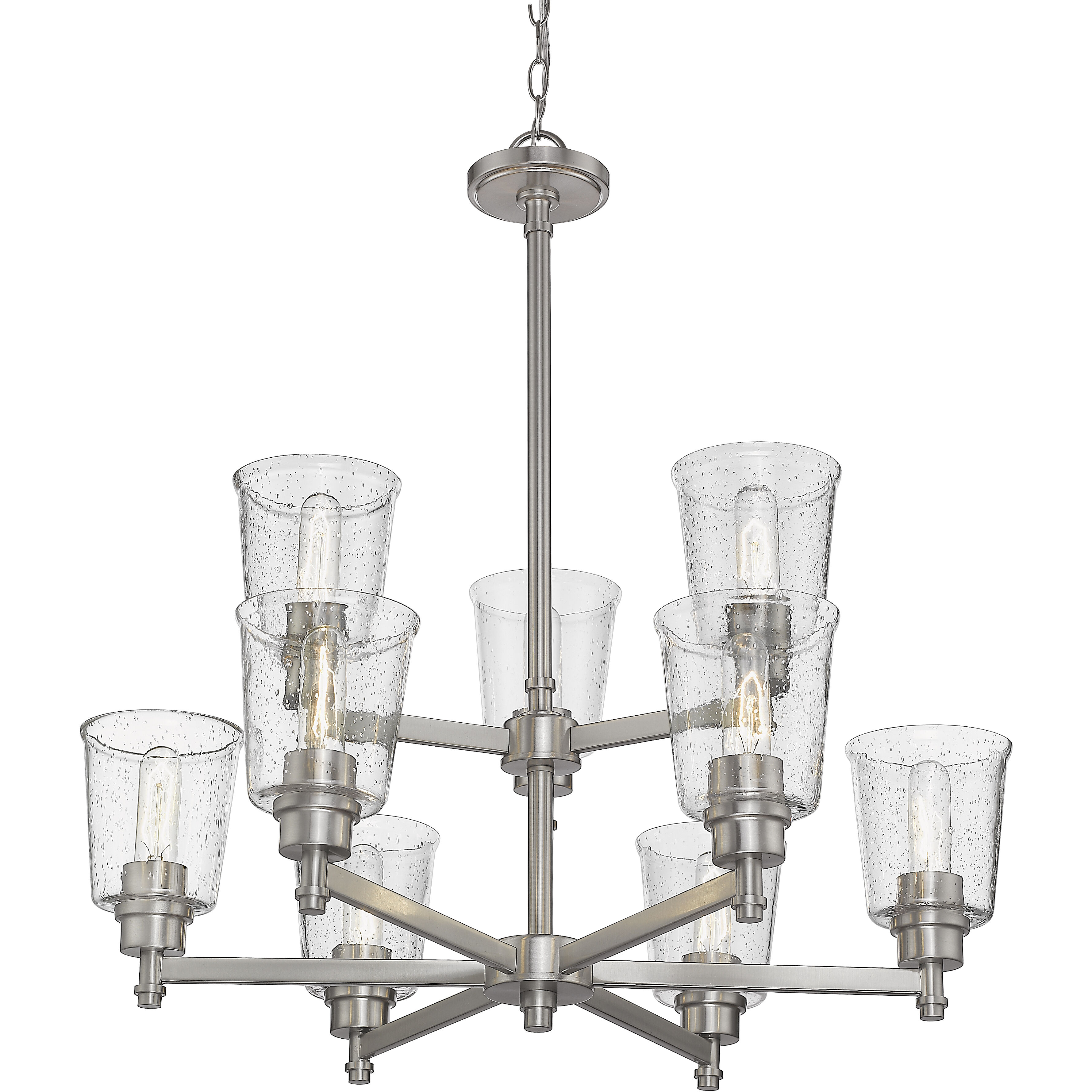 Bohin 9 Light 28 inch Brushed Nickel Chandelier Ceiling Light