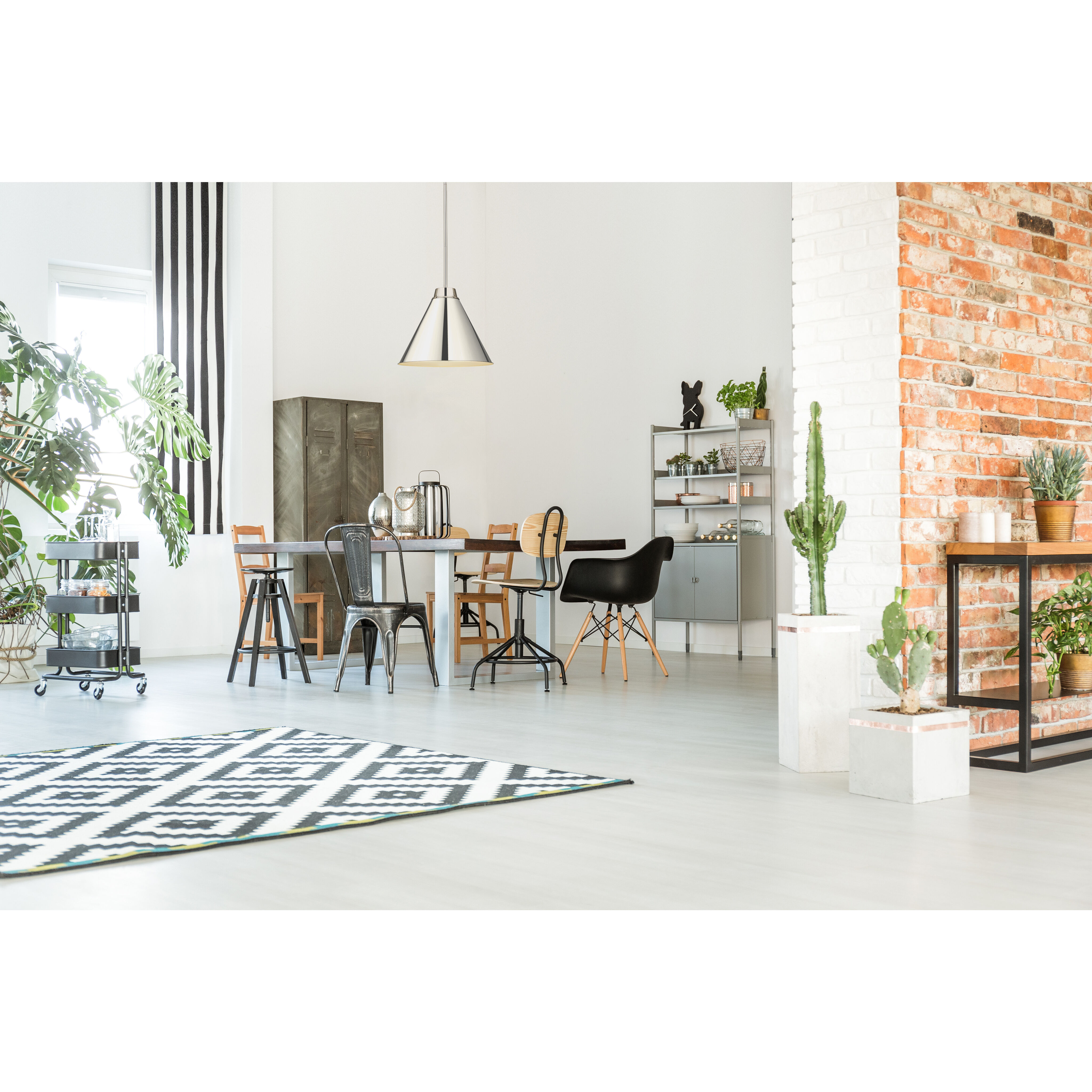 Eaton 1 Light 18 inch Polished Nickel Pendant Ceiling Light