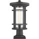 Jordan 1 Light 19.75 inch Black Outdoor Pier Mounted Fixture