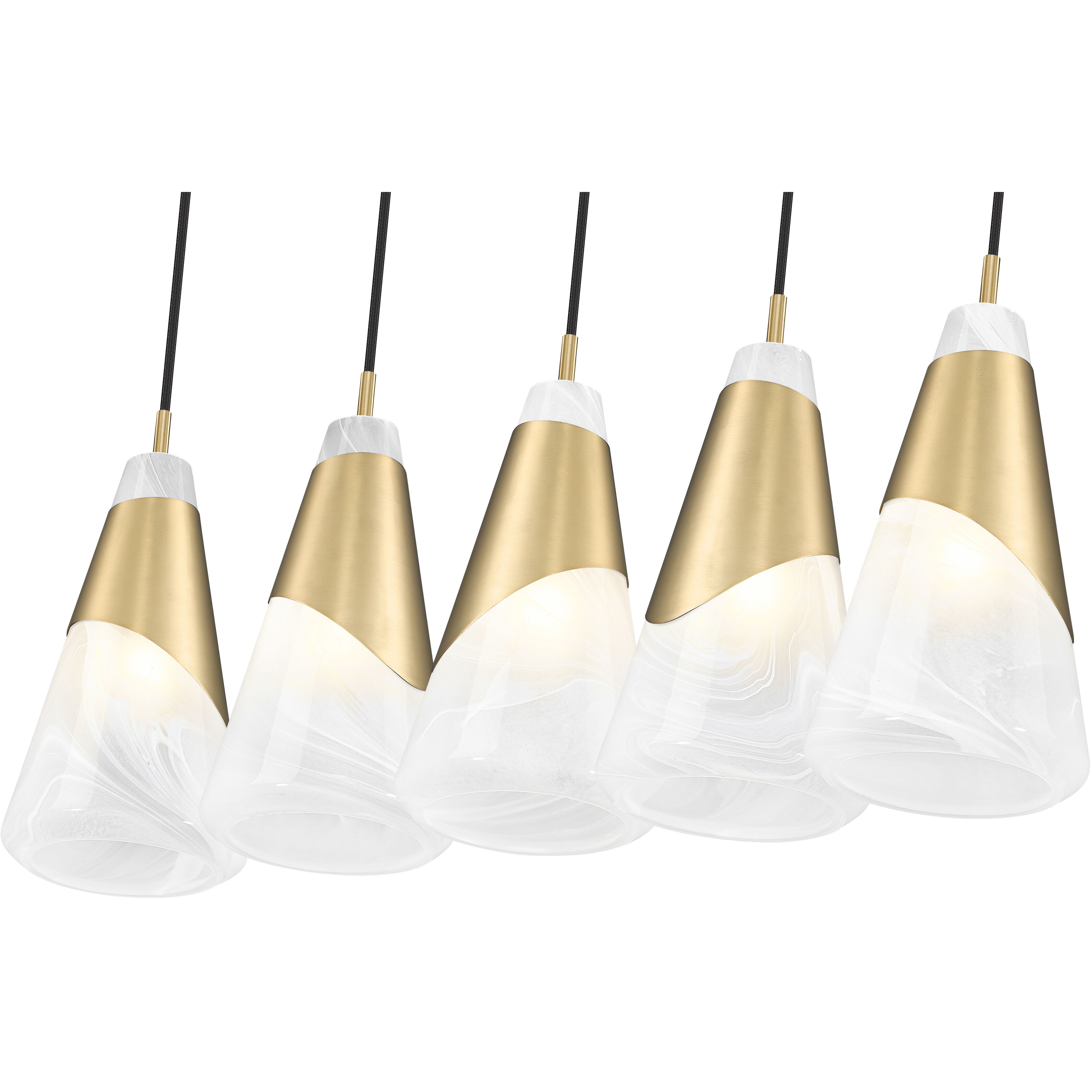 Aimie Linear Chandelier Ceiling Light in Modern Gold