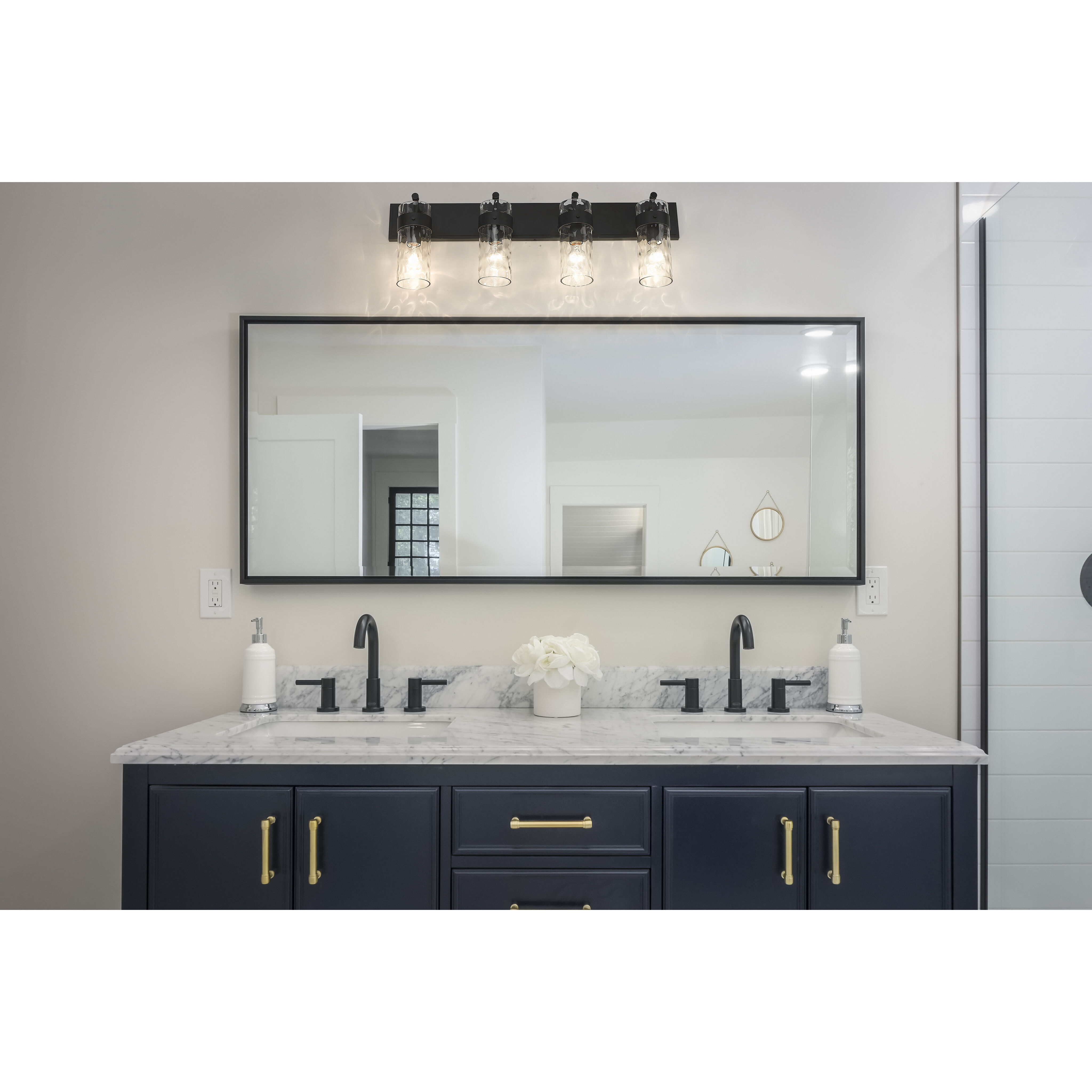 Fontaine 4 Light 34 inch Matte Black Vanity Wall Light