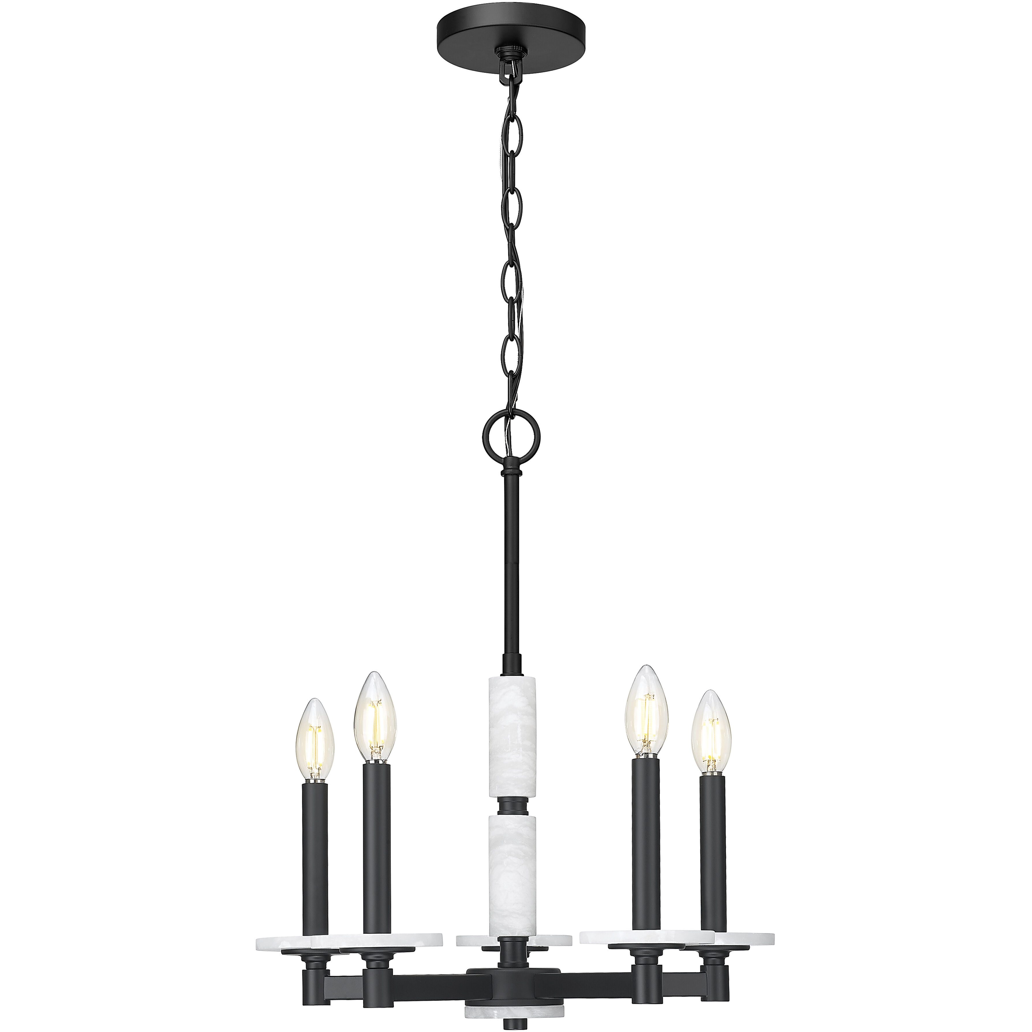 Kaden 5 Light 18 inch Matte Black Chandelier Ceiling Light