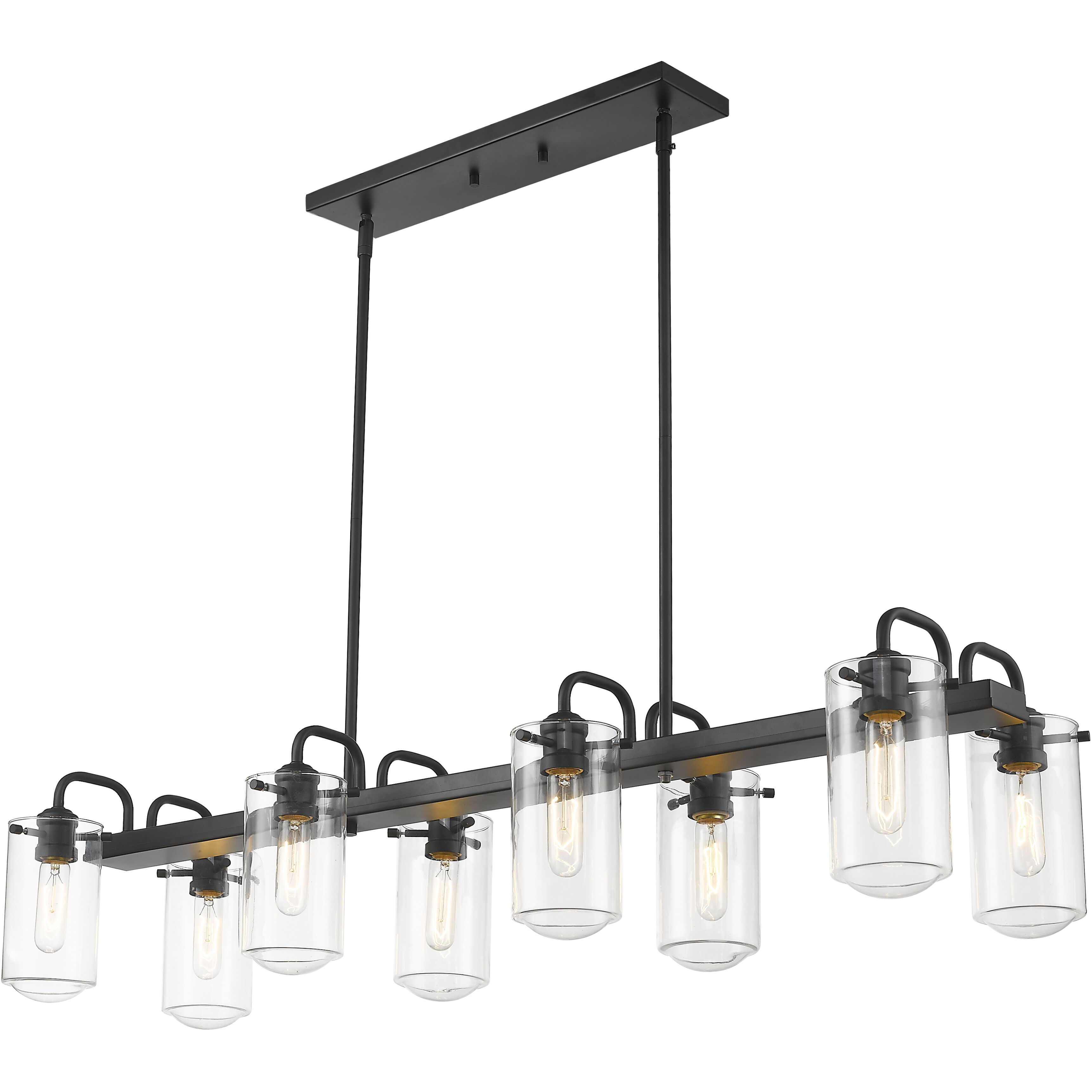 Delaney 8 Light 44 inch Matte Black Linear Chandelier Ceiling Light