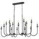 Allistair Linear Chandelier Ceiling Light in Matte Black
