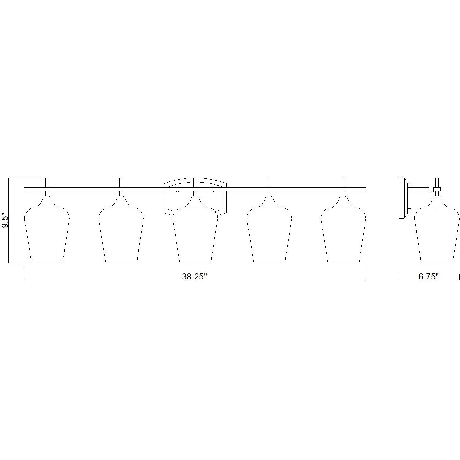 Joliet Vanity Wall Light in Burnished Brass