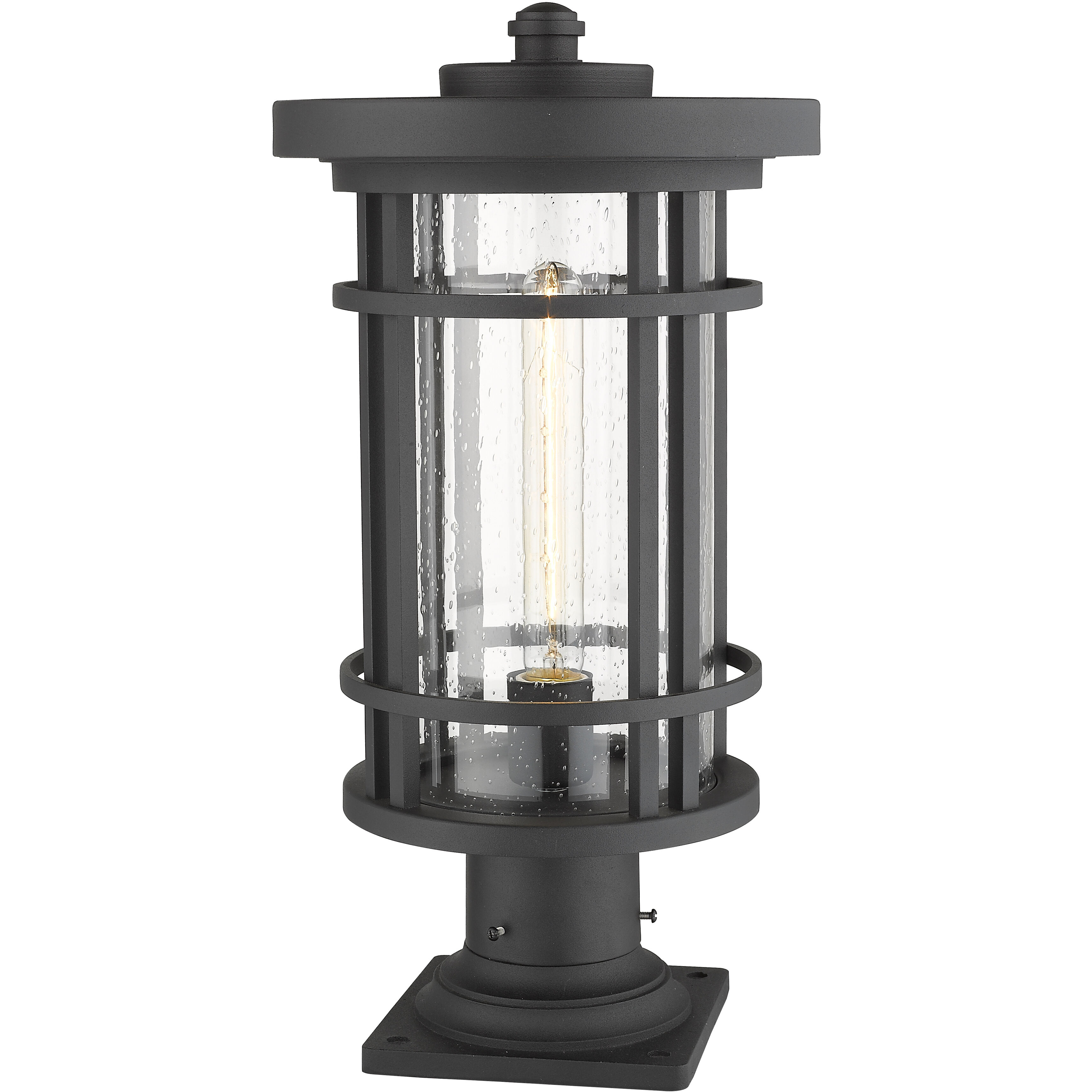 Jordan 1 Light 19.75 inch Black Outdoor Pier Mounted Fixture