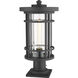 Jordan 1 Light 19.75 inch Black Outdoor Pier Mounted Fixture