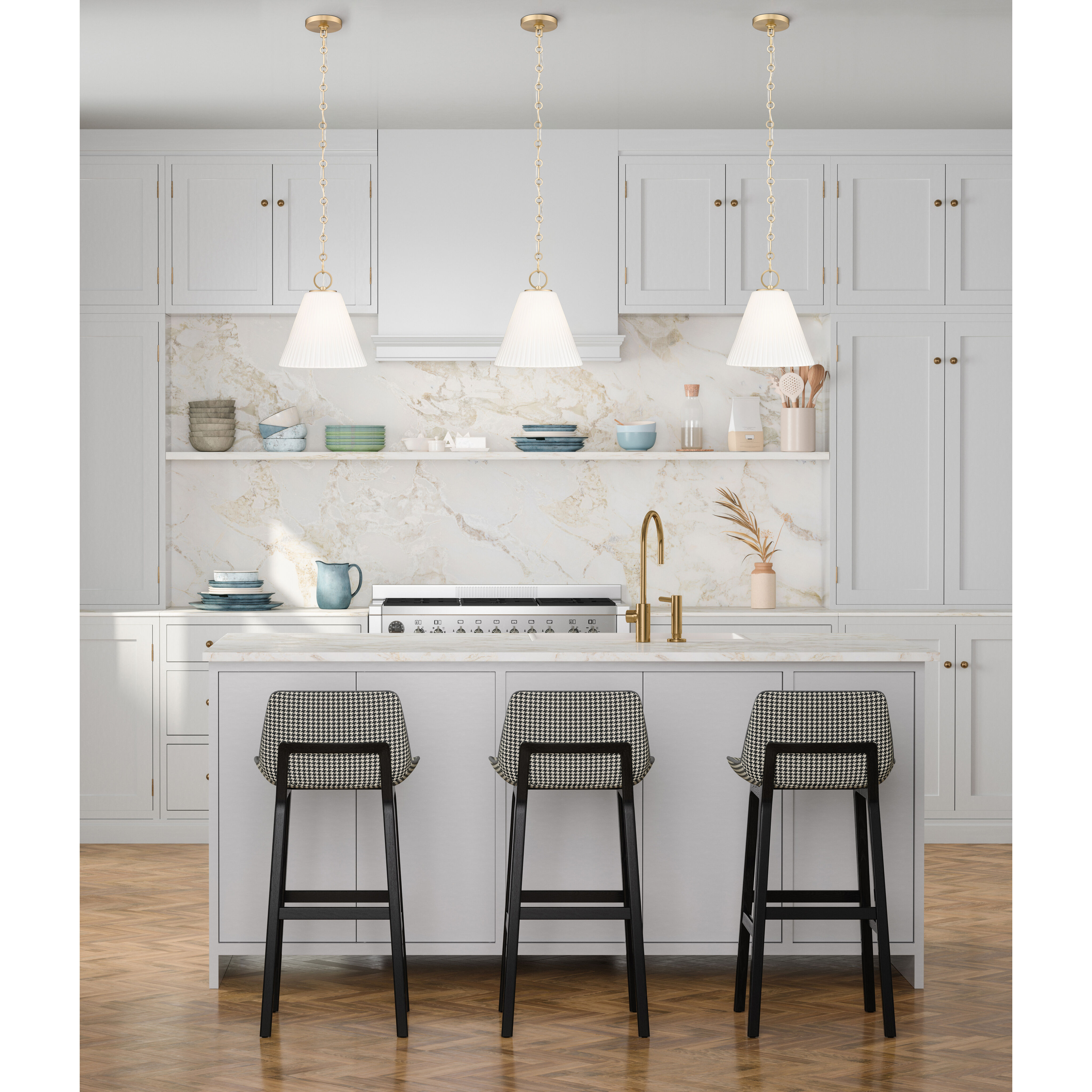 Alaric 1 Light 10 inch Modern Gold Pendant Ceiling Light