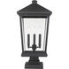 Beacon 3 Light 24.75 inch Black Outdoor Pier Mounted Fixture