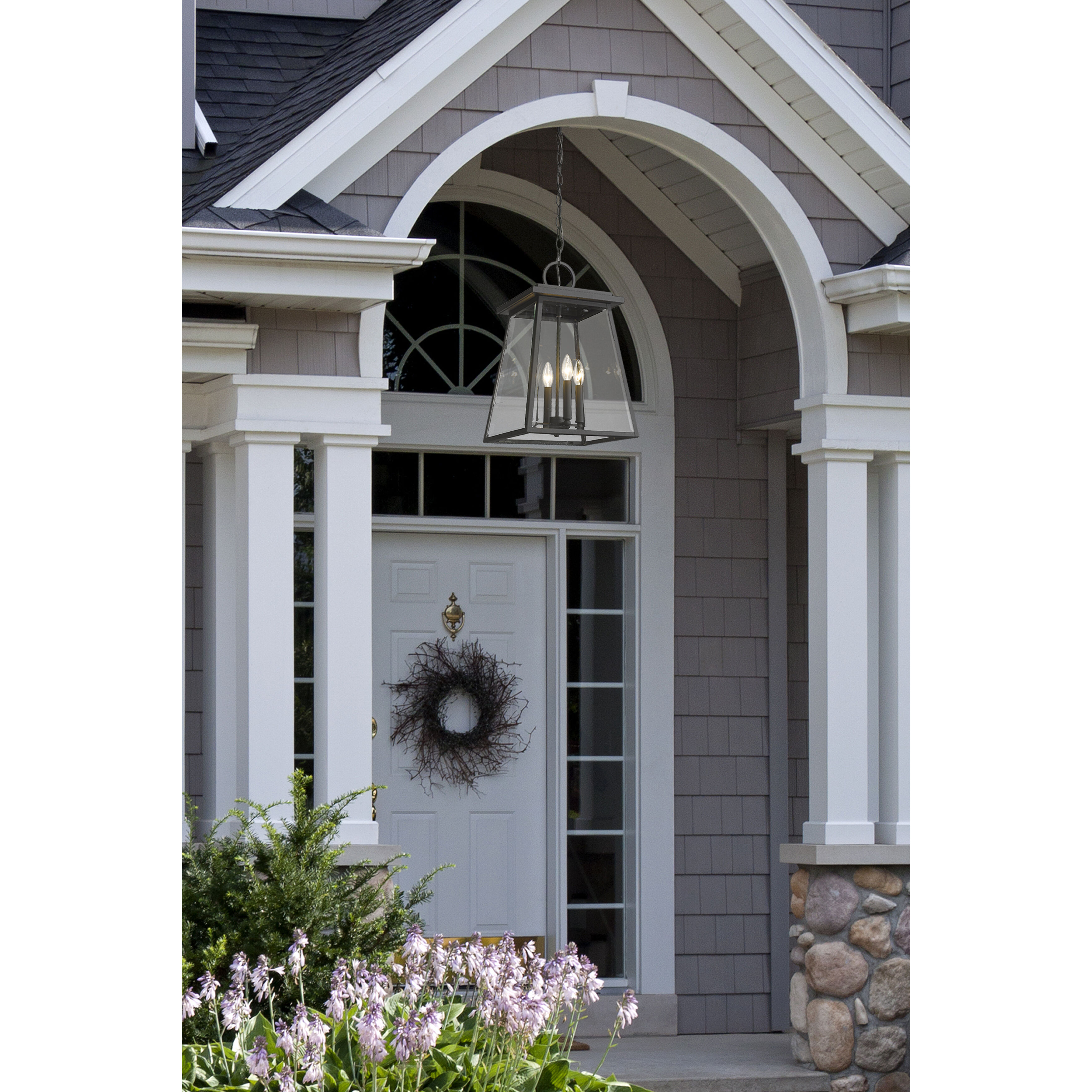 Broughton 4 Light 12.5 inch Black Outdoor Chain Mount Ceiling Fixture