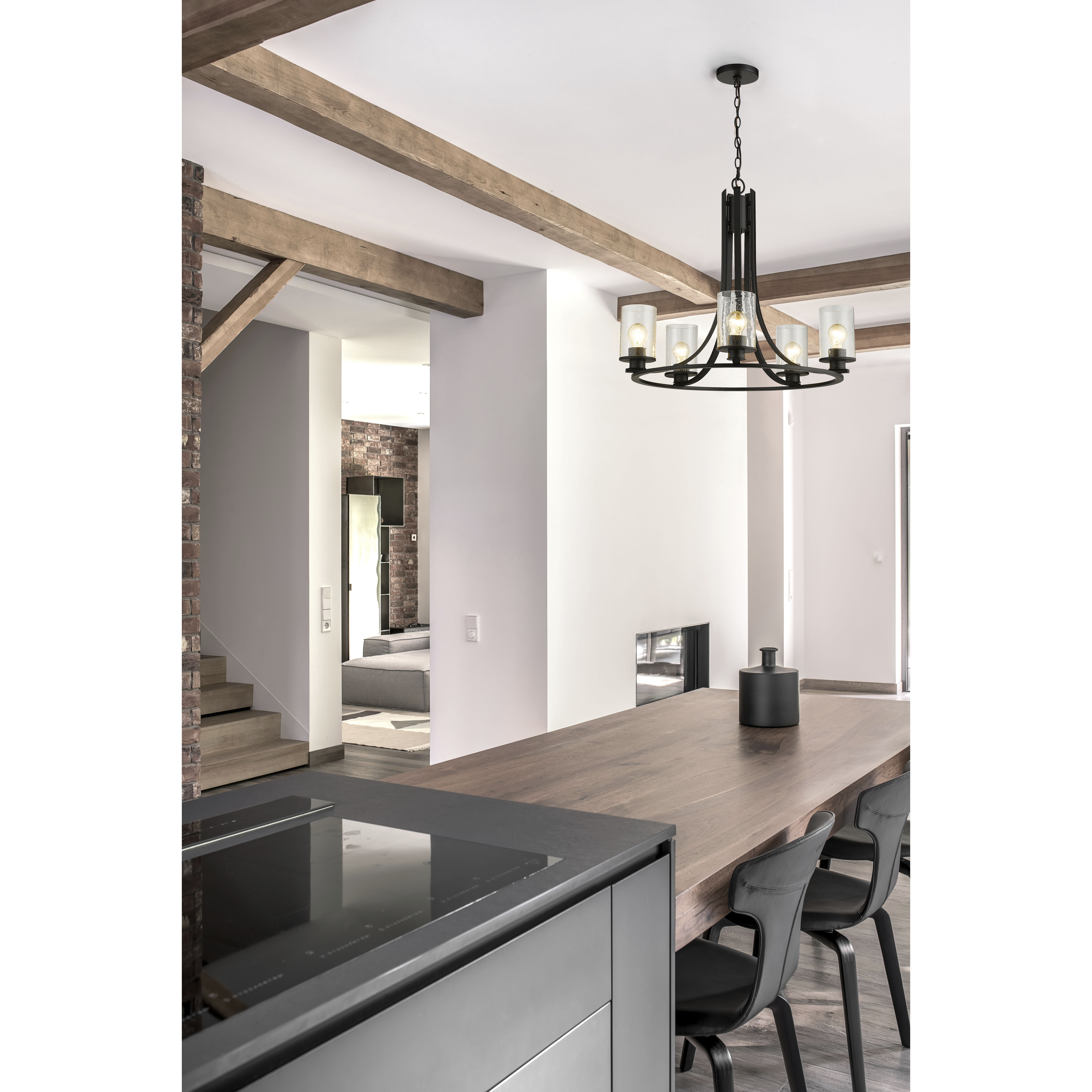 Beckett 5 Light 27 inch Matte Black Chandelier Ceiling Light