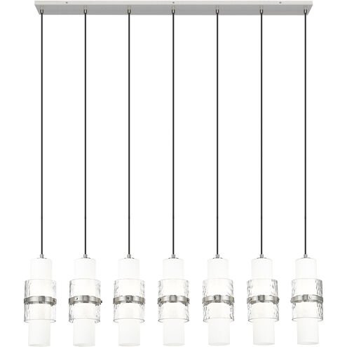 Cayden 7 Light 54 inch Brushed Nickel Linear Chandelier Ceiling Light