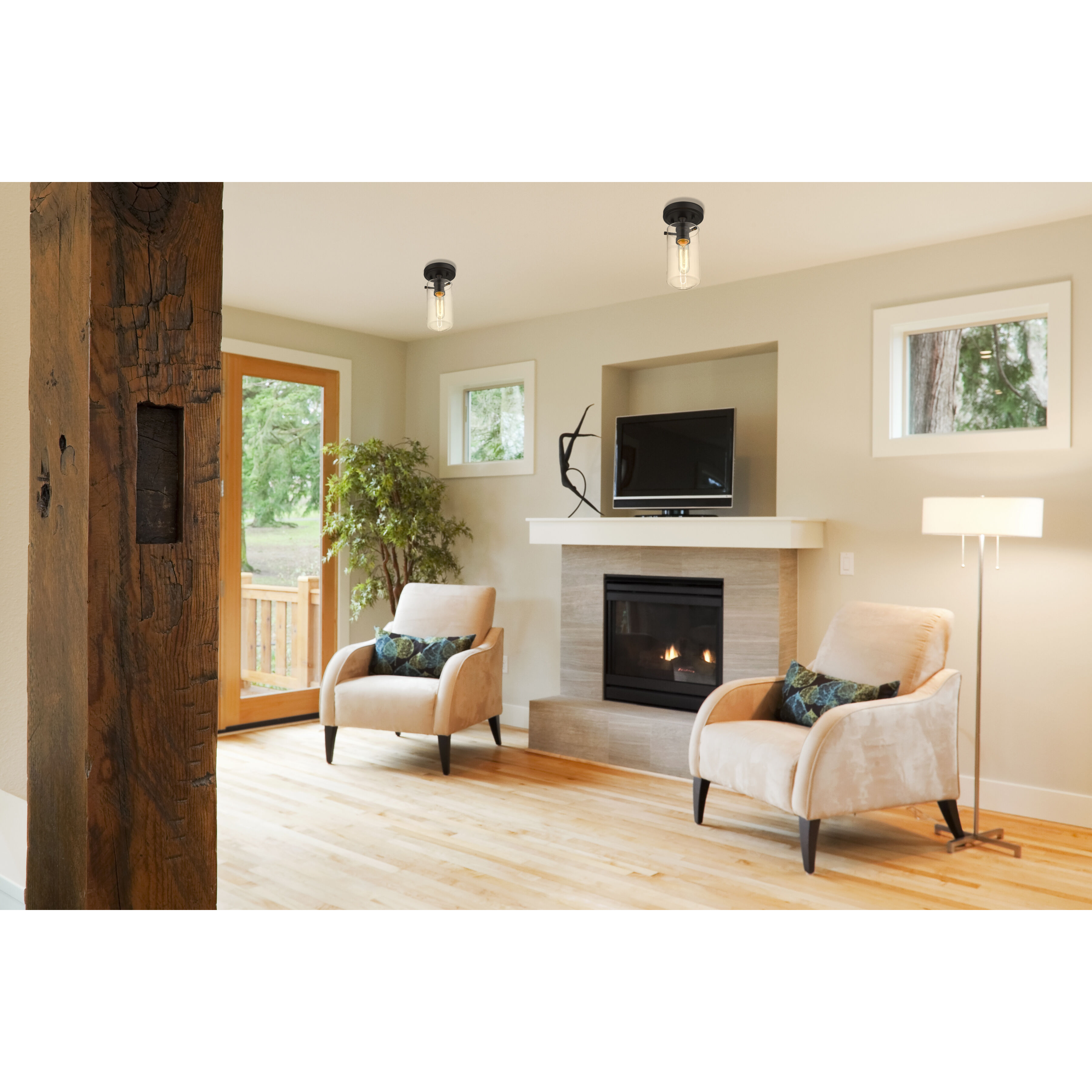 Delaney 1 Light 5 inch Matte Black Flush Mount Ceiling Light