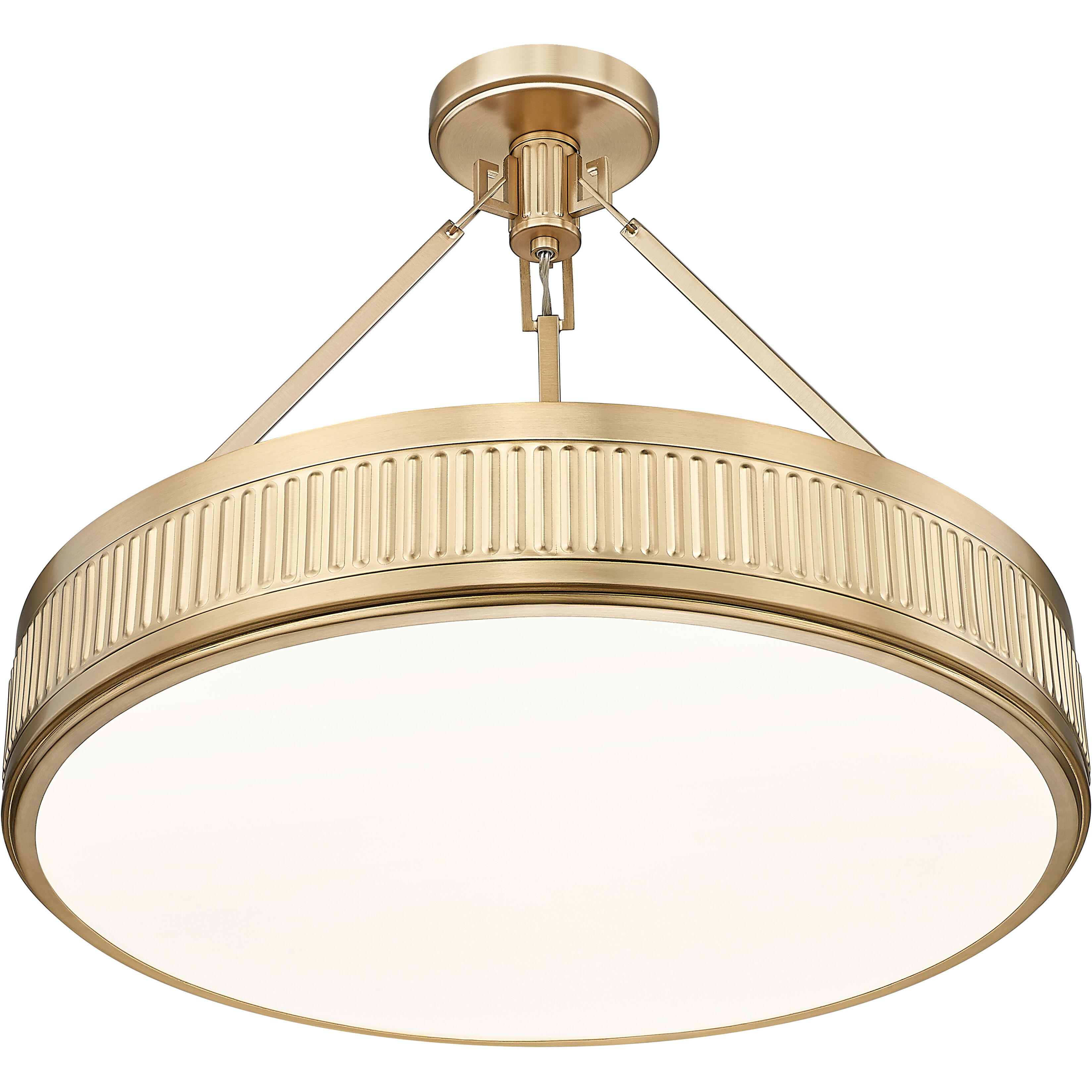 Quinn LED 22 inch Modern Gold Semi Flush Mount Ceiling Light