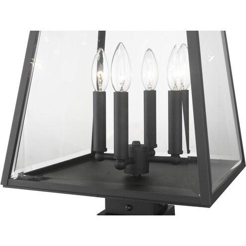 Broughton 4 Light 24.25 inch Black Outdoor Pier Mounted Fixture