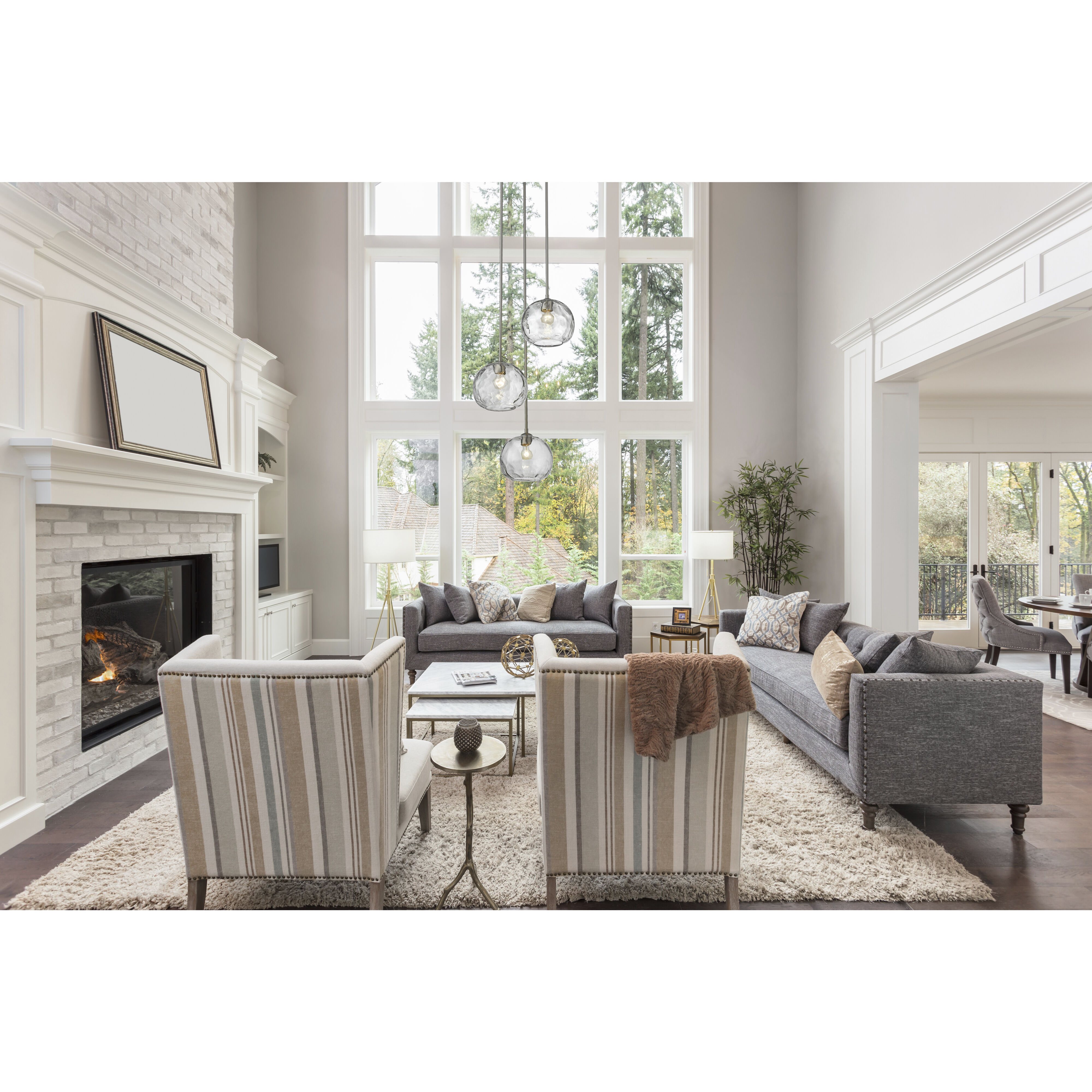 Chloe 3 Light 20 inch Brushed Nickel Chandelier Ceiling Light