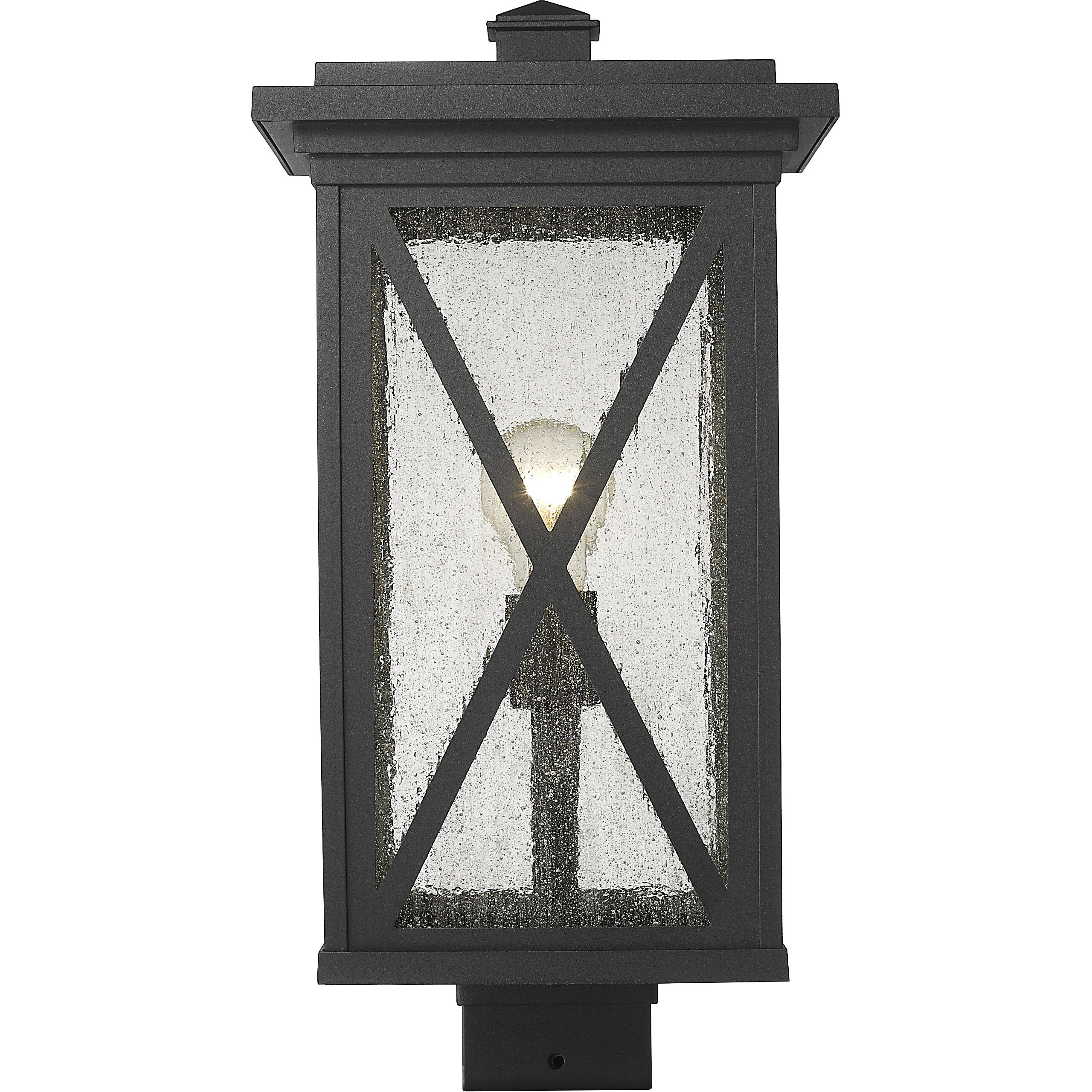 Brookside 1 Light 18.75 inch Black Outdoor Post Mount Fixture