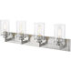 Savannah 4 Light 31.5 inch Brushed Nickel Vanity Wall Light