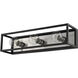Kube 3 Light 23.5 inch Matte Black and Brushed Nickel Vanity Wall Light