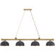 Cordon 4 Light 81.25 inch Heritage Brass Billiard Ceiling Light