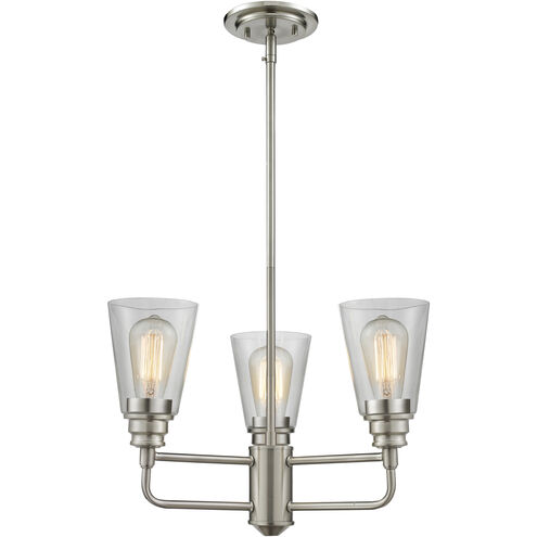 Annora 3 Light 19 inch Brushed Nickel Chandelier Ceiling Light