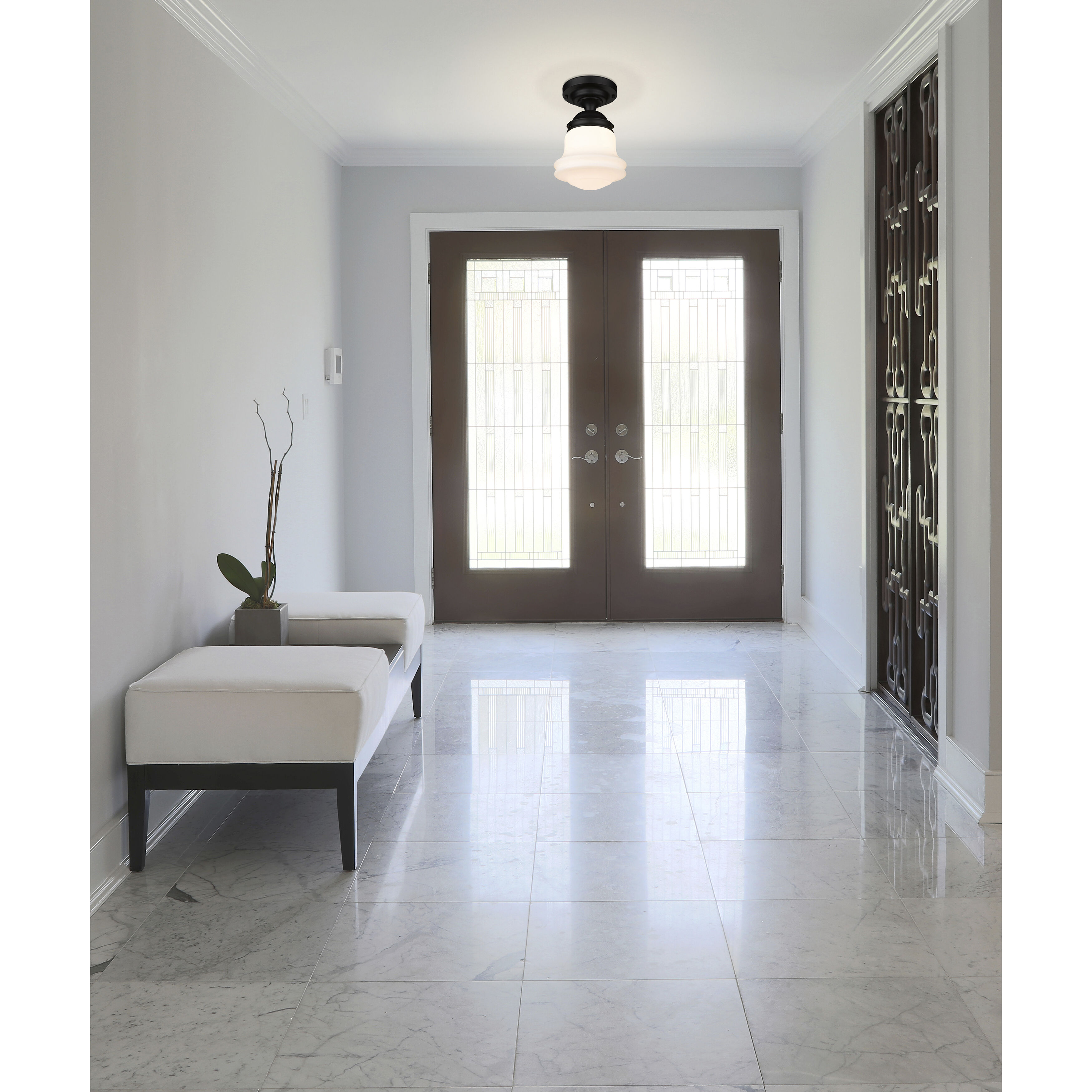 Vaughn 1 Light 10.5 inch Matte Black Flush Mount Ceiling Light