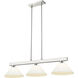 Cobalt 3 Light 46 inch Brushed Nickel Billiard Ceiling Light in Angular Matte Opal Glass