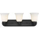 Lagoon 3 Light 24 inch Matte Black Vanity Wall Light