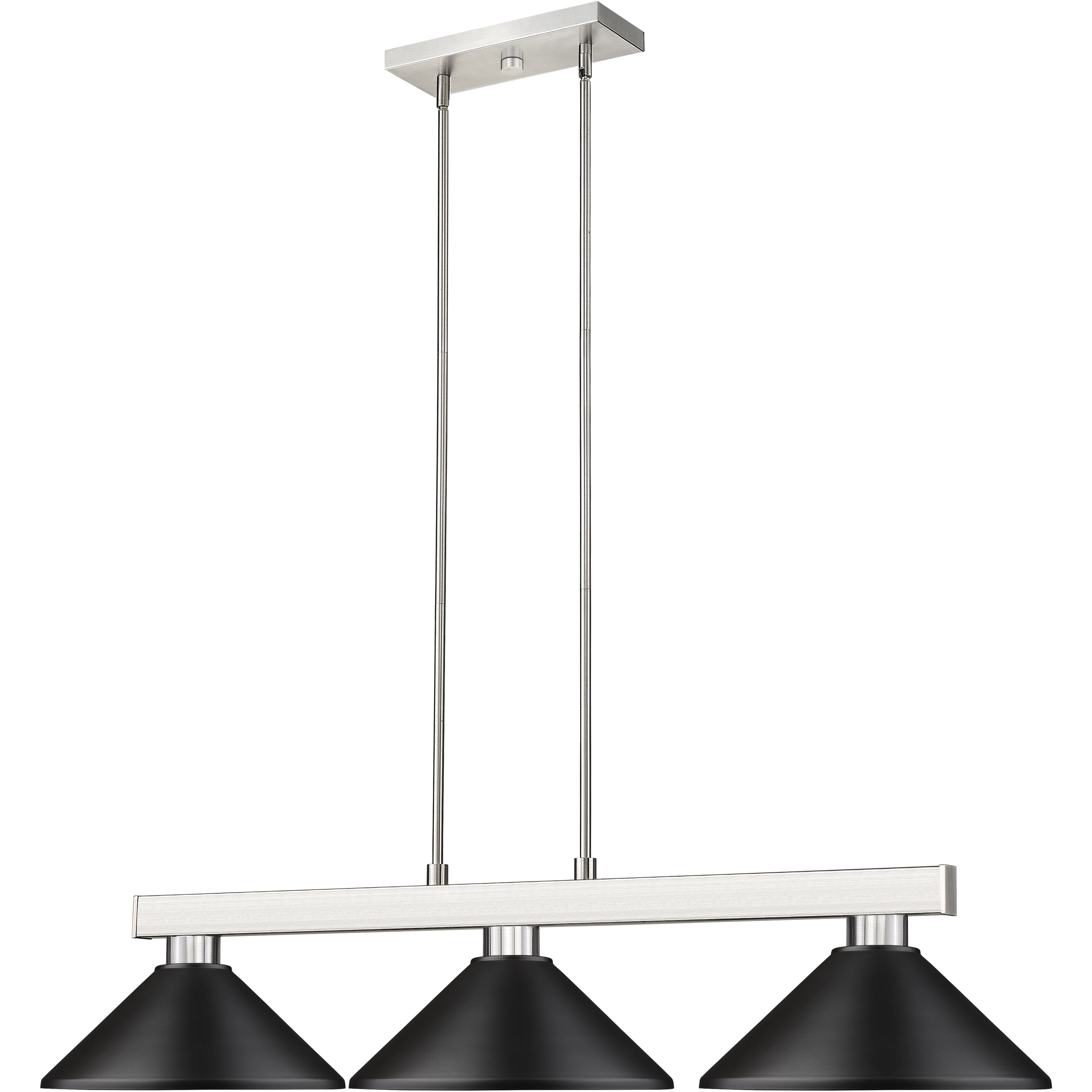 Cobalt 3 Light 46 inch Brushed Nickel Billiard Ceiling Light in Matte Black
