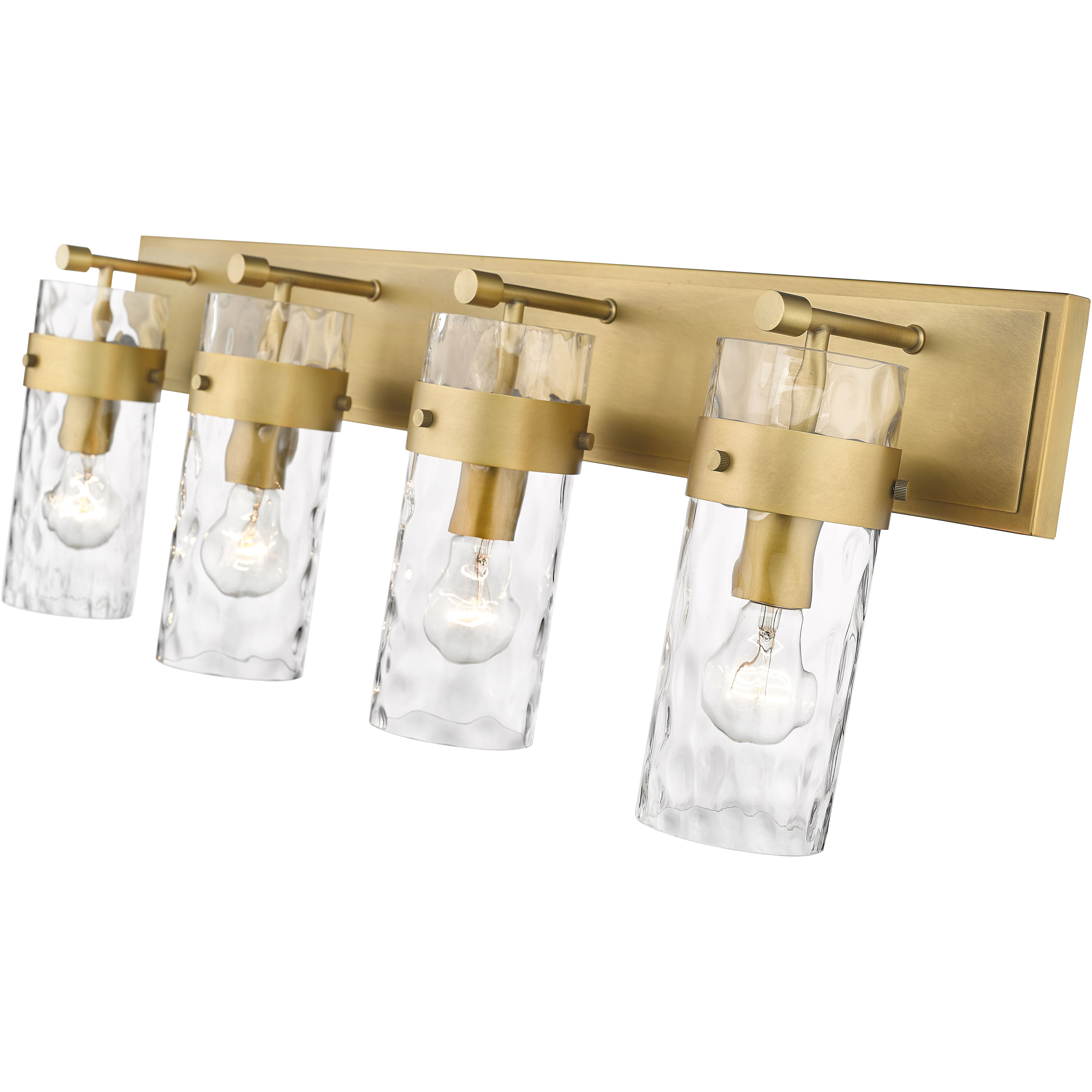 Fontaine 4 Light 34 inch Rubbed Brass Vanity Wall Light in Rubbed Bronze