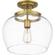 Joliet 1 Light 13 inch Olde Brass Semi Flush Mount Ceiling Light