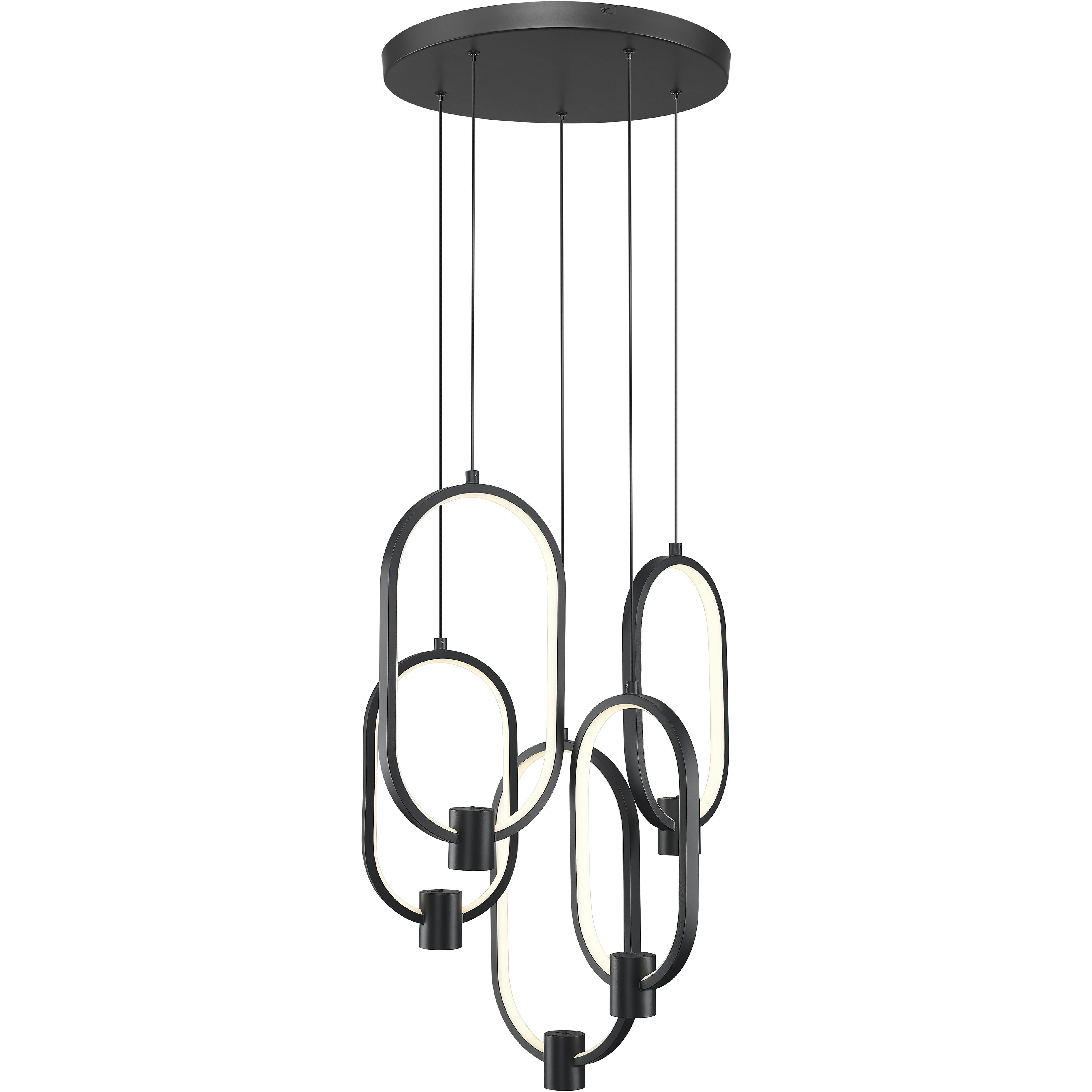 Saros LED 18.25 inch Matte Black Chandelier Ceiling Light