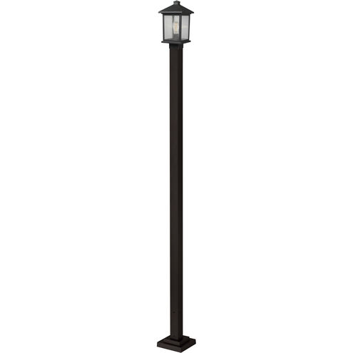 Portland 1 Light 109.38 inch Oil Rubbed Bronze Outdoor Post Mounted Fixture in Clear Seedy Glass, 13.5