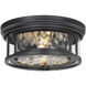 Clarion 2 Light 12 inch Matte Black Flush Mount Ceiling Light