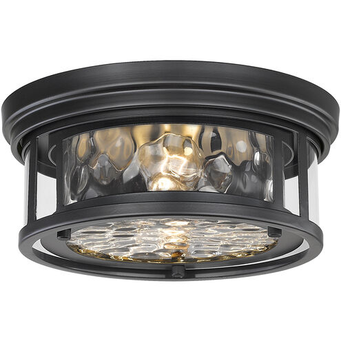 Clarion 2 Light 12 inch Matte Black Flush Mount Ceiling Light