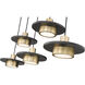 Ludo LED 51.5 inch Matte Black and Modern Gold Linear Chandelier Ceiling Light