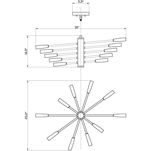 Ascension 10 Light 23.25 inch Chrome Chandelier Ceiling Light