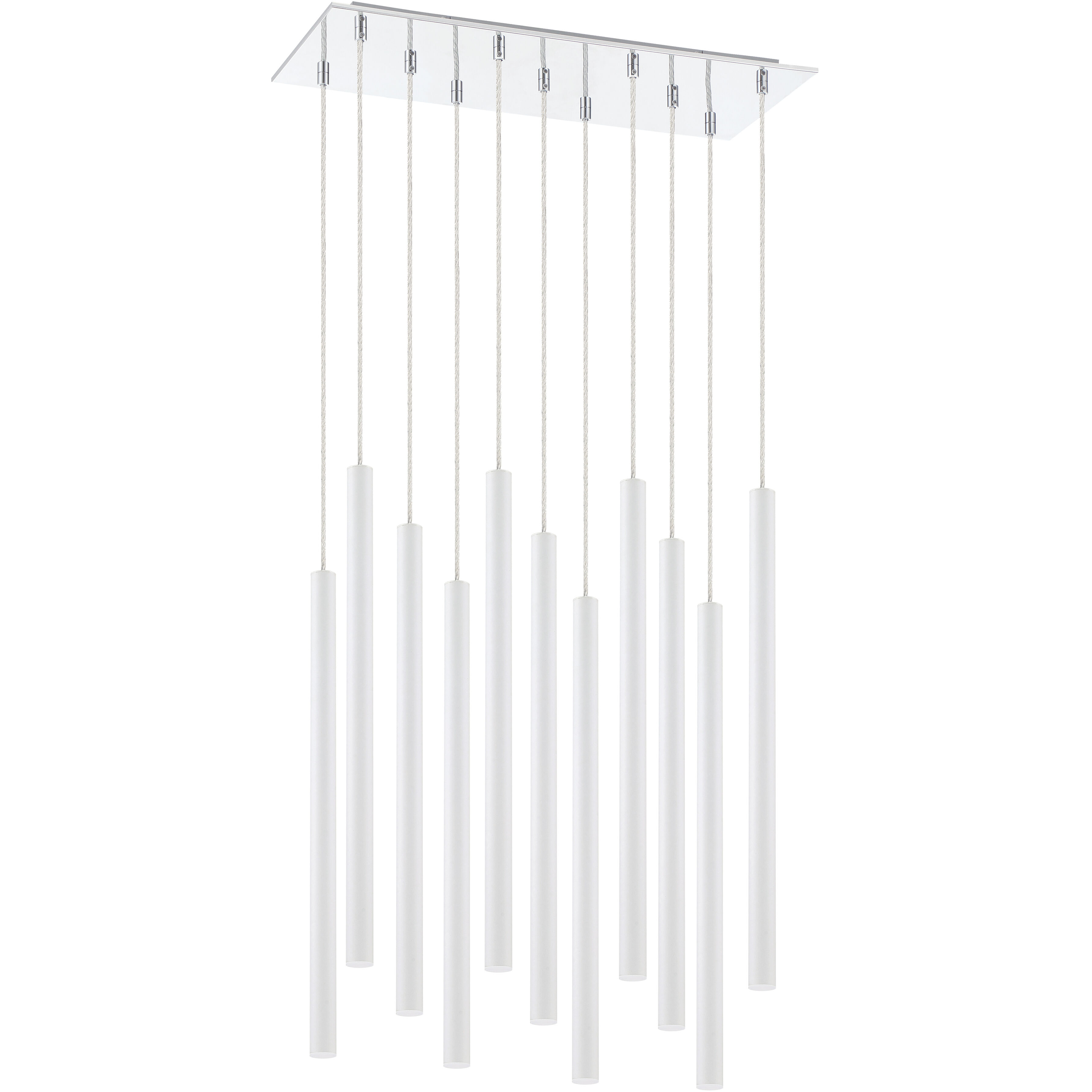 Forest LED 9.75 inch Chrome Chandelier Ceiling Light in 11, 40, Matte White Steel