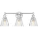 Auden 3 Light 23.75 inch Brushed Nickel Bath Vanity Wall Light