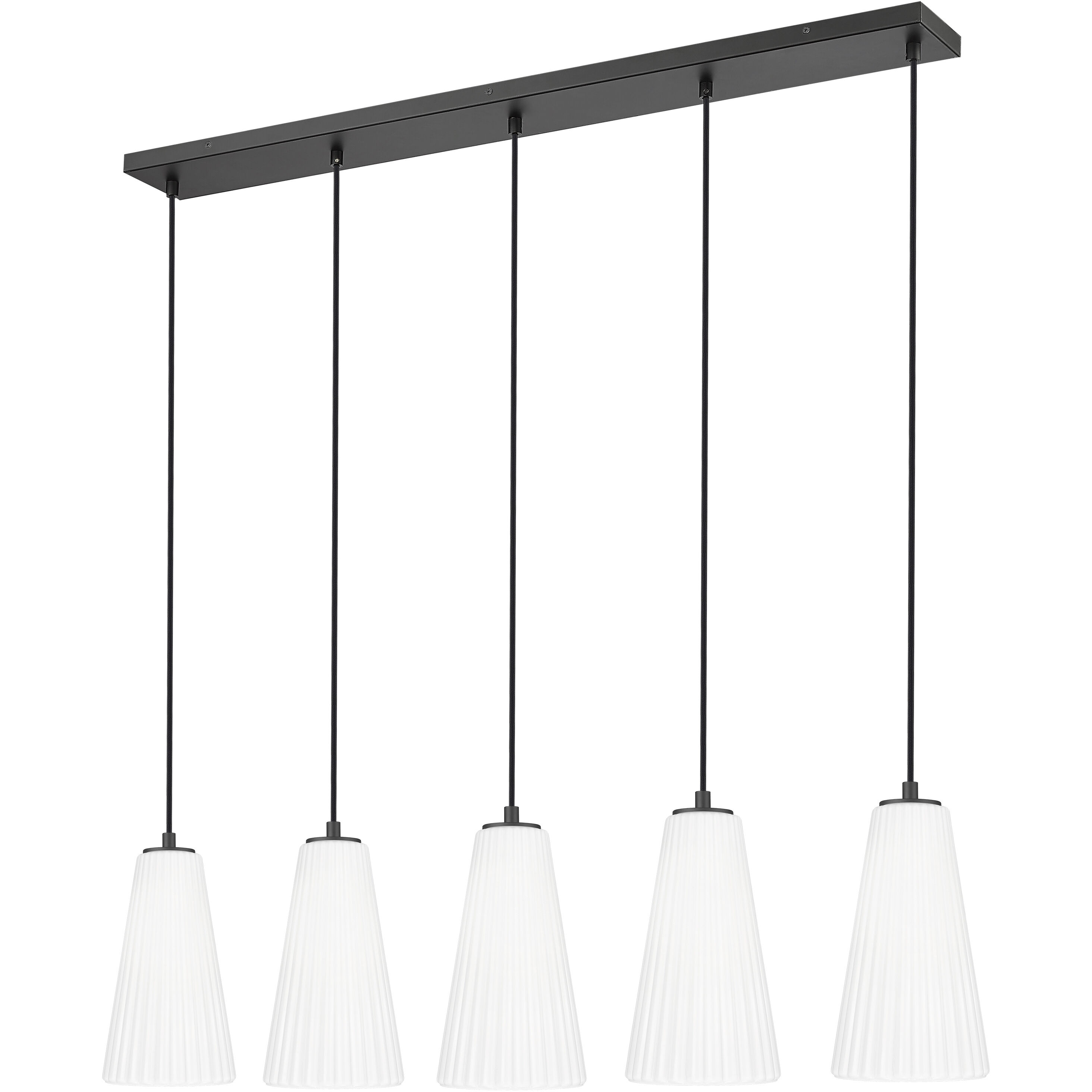 Farrell 5 Light 42 inch Matte Black Linear Chandelier Ceiling Light