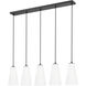 Farrell 5 Light 42 inch Matte Black Linear Chandelier Ceiling Light