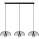 Valencia 3 Light 56 inch Matte Black Linear Chandelier Ceiling Light