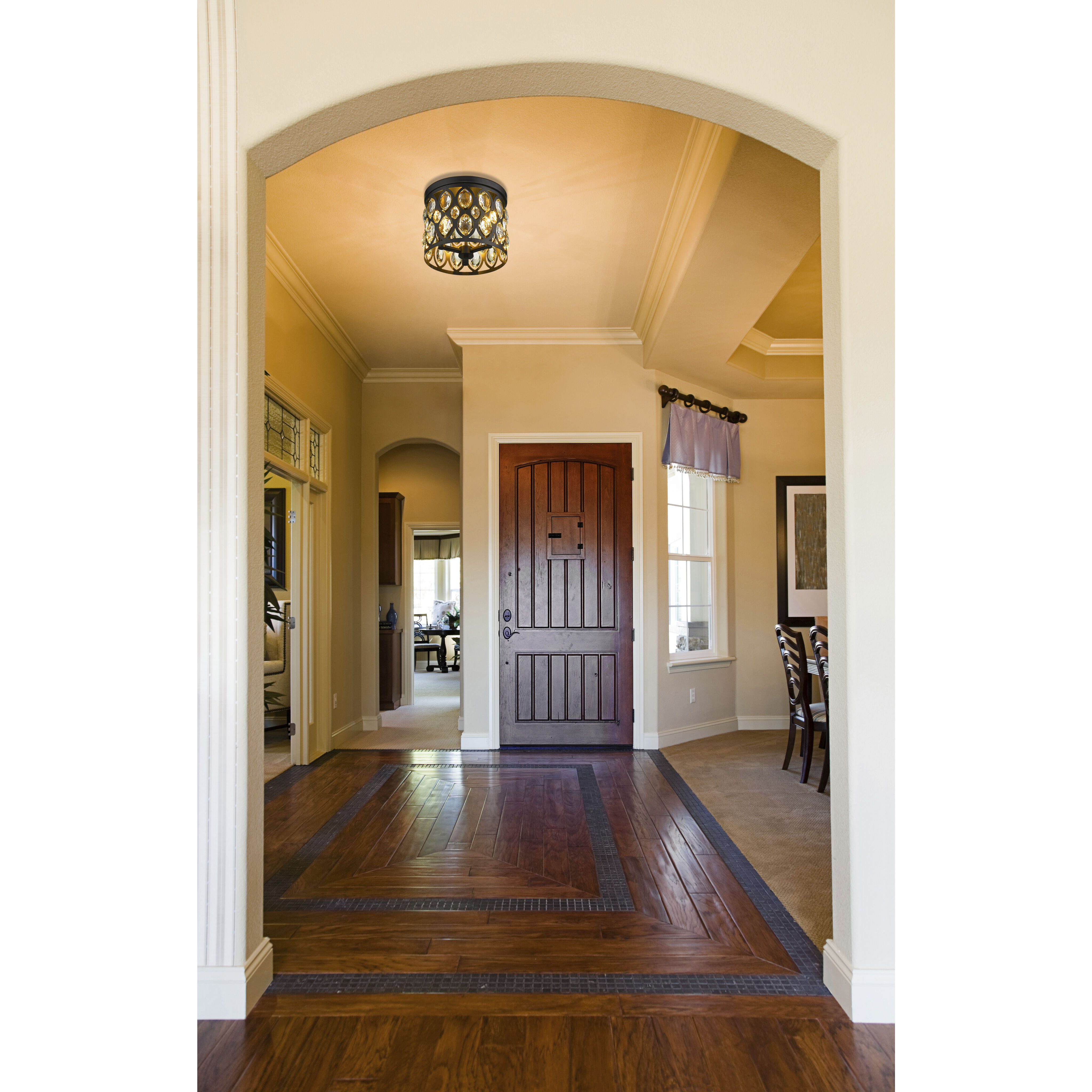 Dealey 3 Light 11.25 inch Matte Black Flush Mount Ceiling Light