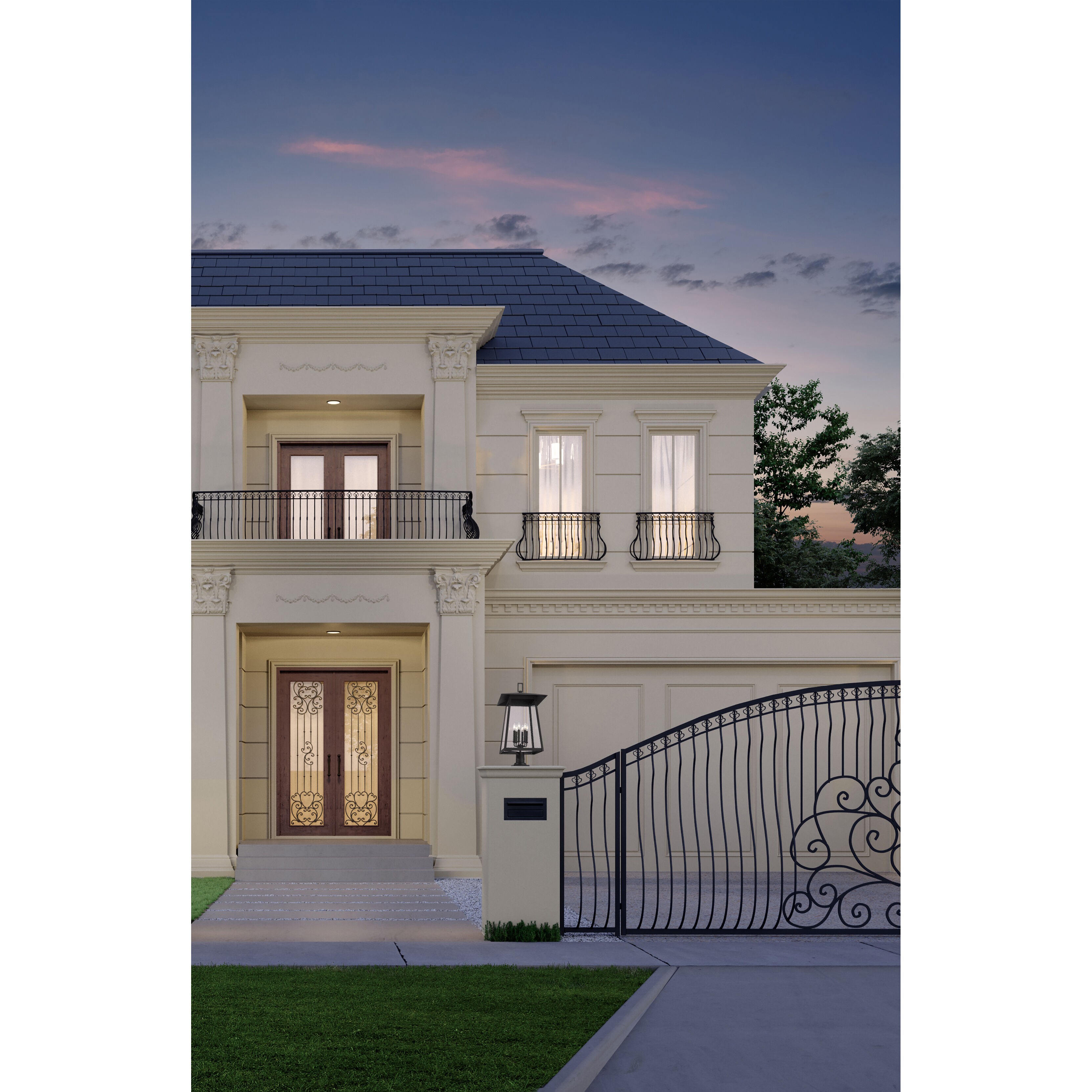 Rainer 6 Light 33.5 inch Black Outdoor Pier Mounted Fixture in G9