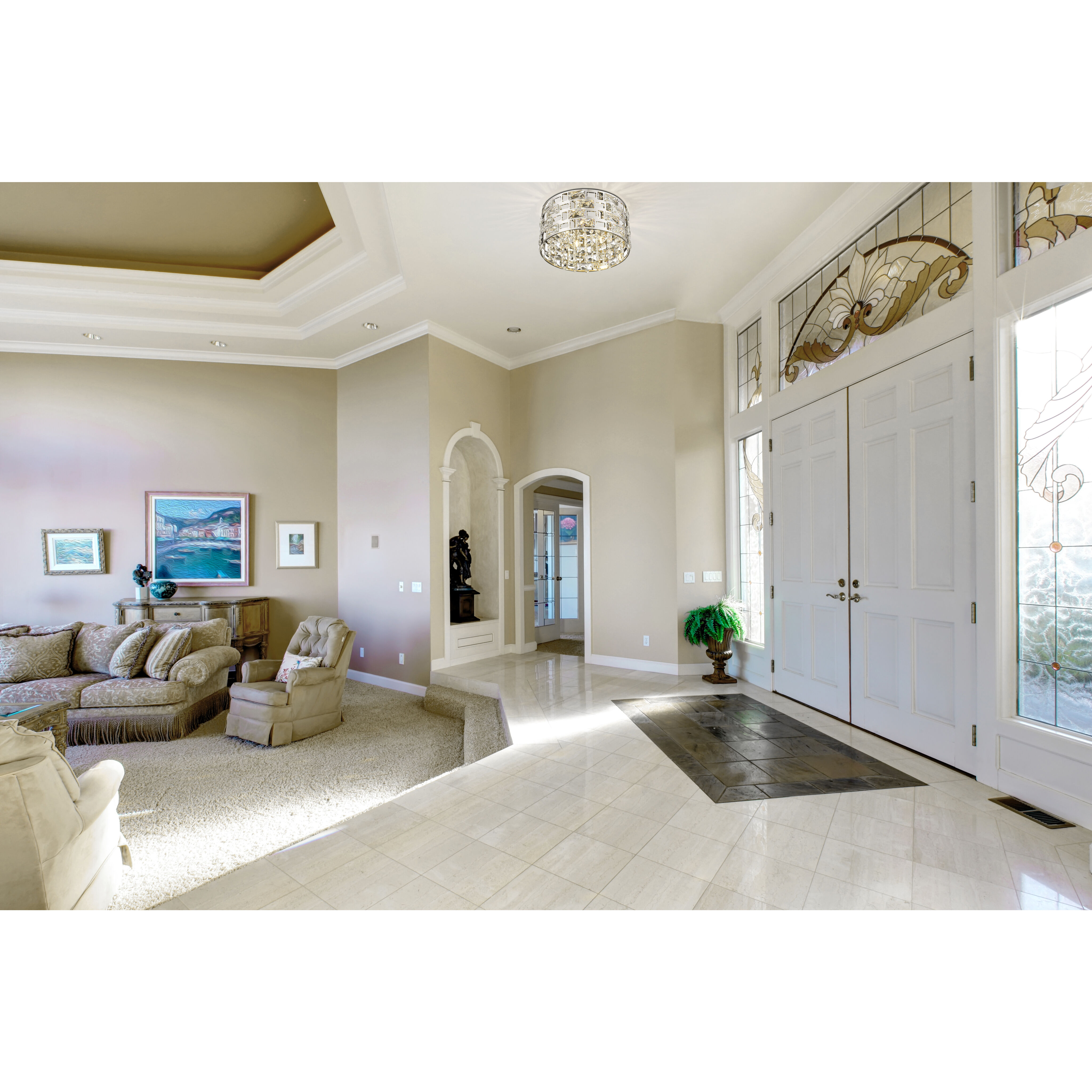 Aludra 4 Light 12.25 inch Chrome Flush Mount Ceiling Light