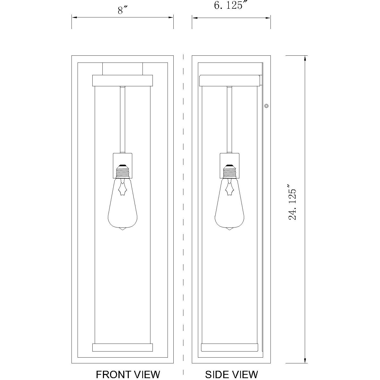 Dunbroch 1 Light 24.25 inch Black Outdoor Wall Light