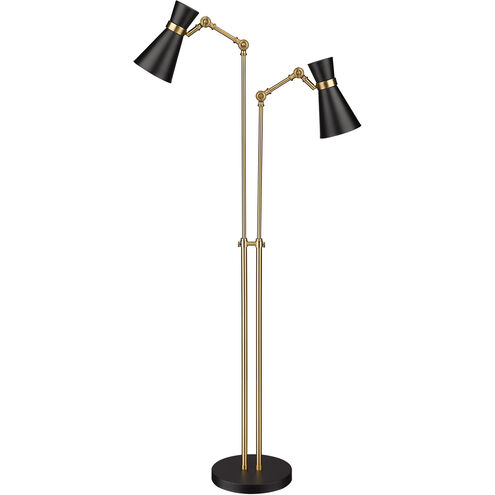 Soriano 57 inch 60.00 watt Matte Black/Heritage Brass Floor Lamp Portable Light