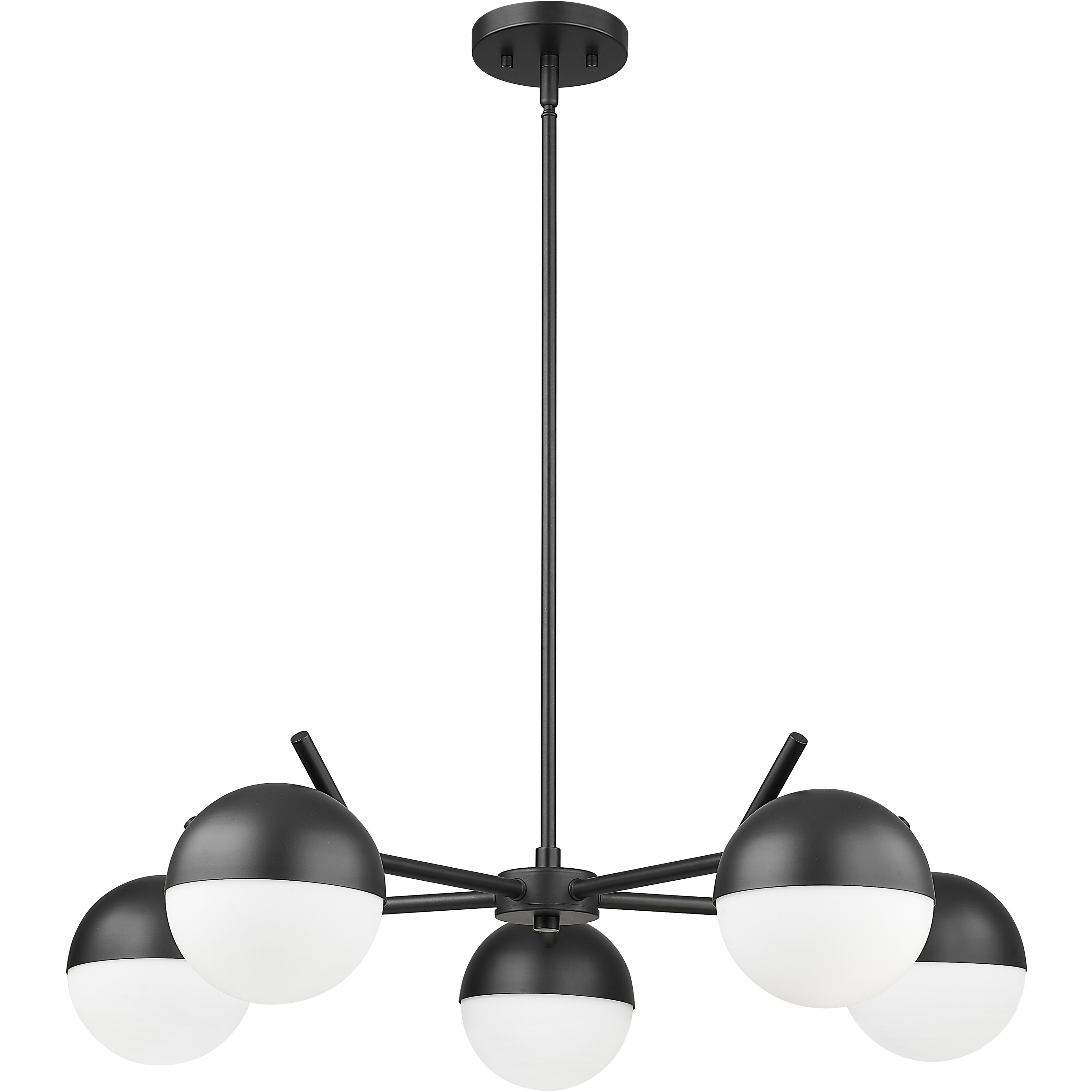 Realm Sphere 5 Light 32 inch Matte Black Chandelier Ceiling Light